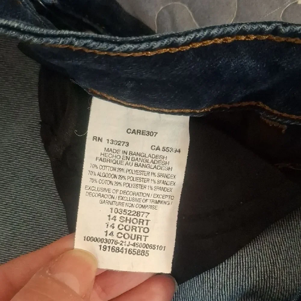 Lee High Rise Straight Leg Dark Blue jeans size 14 short